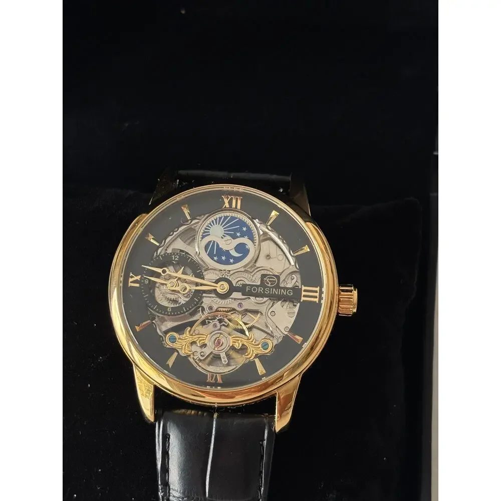 Forsining Automatic Mechanical Black Leather Watch